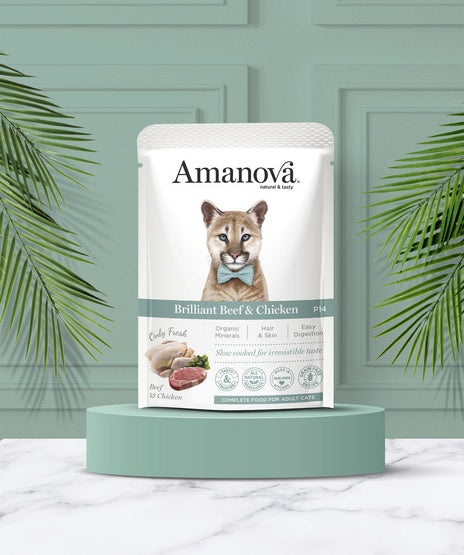 Amanova Cat Brilliant Beef & Chicken - wołowina i kurczak saszetka 85g [P14] - Image 3