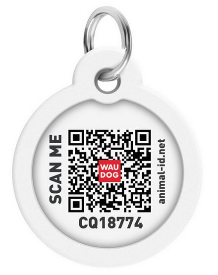 Collar WauDog Smart ID Zawieszka z QR-paszportem okrągła 3cm banany na różu - Image 3