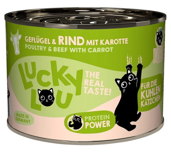 Lucky Lou Lifestage Kitten Drób i wołowina puszka 200g - Image 3