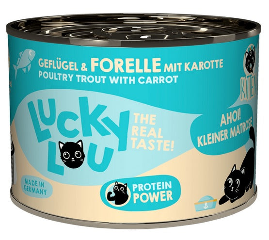 Lucky Lou Lifestage Kitten Drób i pstrąg puszka 200g - Image 2