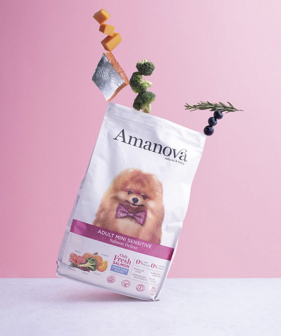 Amanova dog adult mini sensitive salmon deluxe - monobiałkowa formuła z 71% świeżego łososia - Image 3