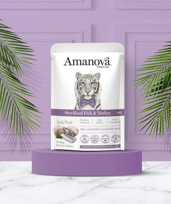 Amanova Cat Sterilised Fish & Turkey - biała ryba i indyk saszetka 85g [P12] - Image 3