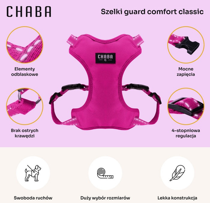 CHABA Szelki Guard Comfort Classic XL fuksja - Image 3