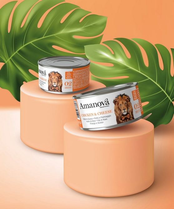 Amanova Cat Chicken & Cheese - 65% świeżego kurczaka w naturalnym bulionie - Image 3