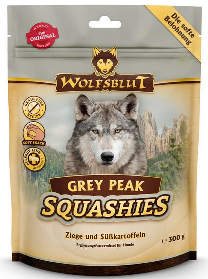Wolfsblut Dog Squashies Grey Peak – miękkie, bezzbożowe treserki z kozą i batatami