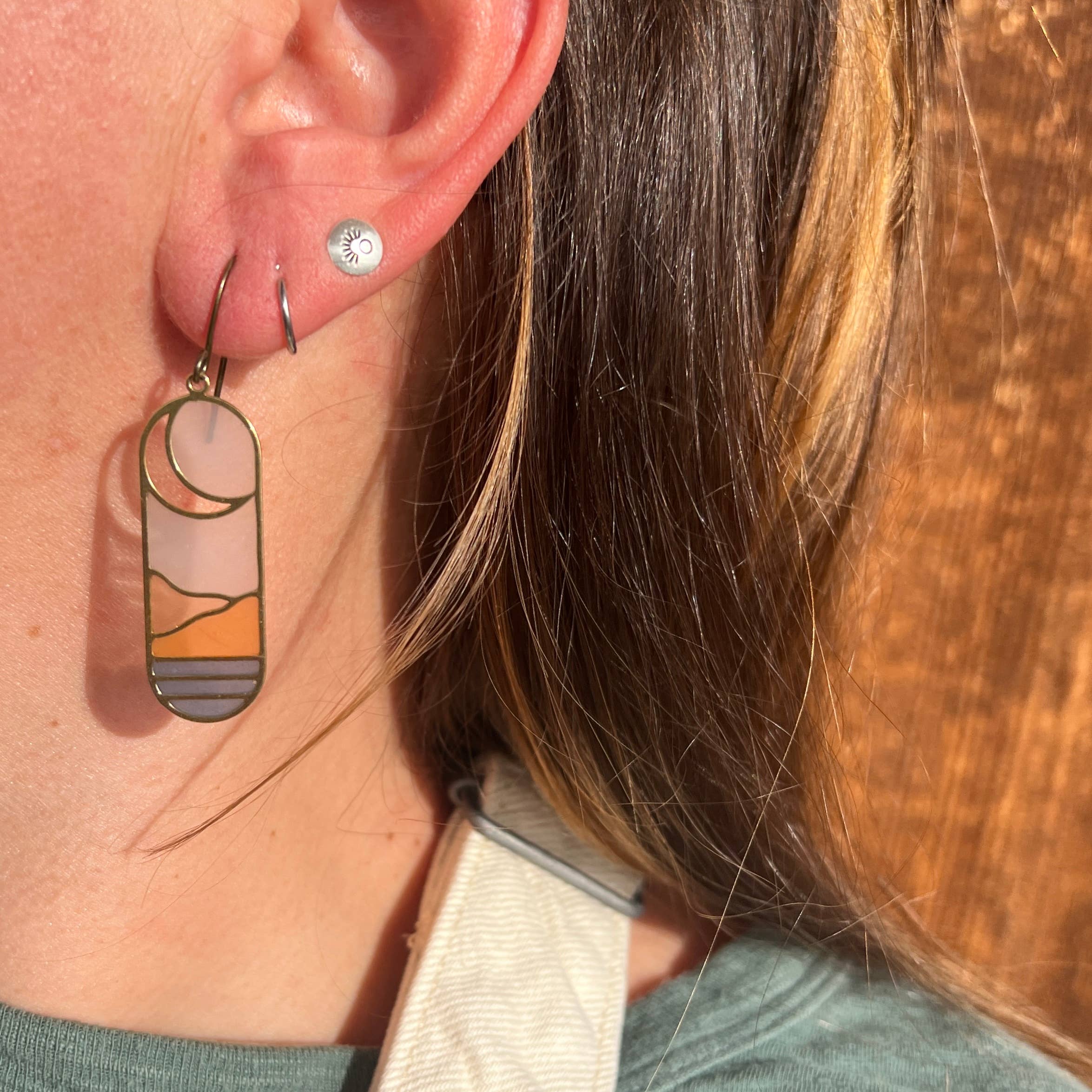 Horizon // stained glass resin earrings - Image 2