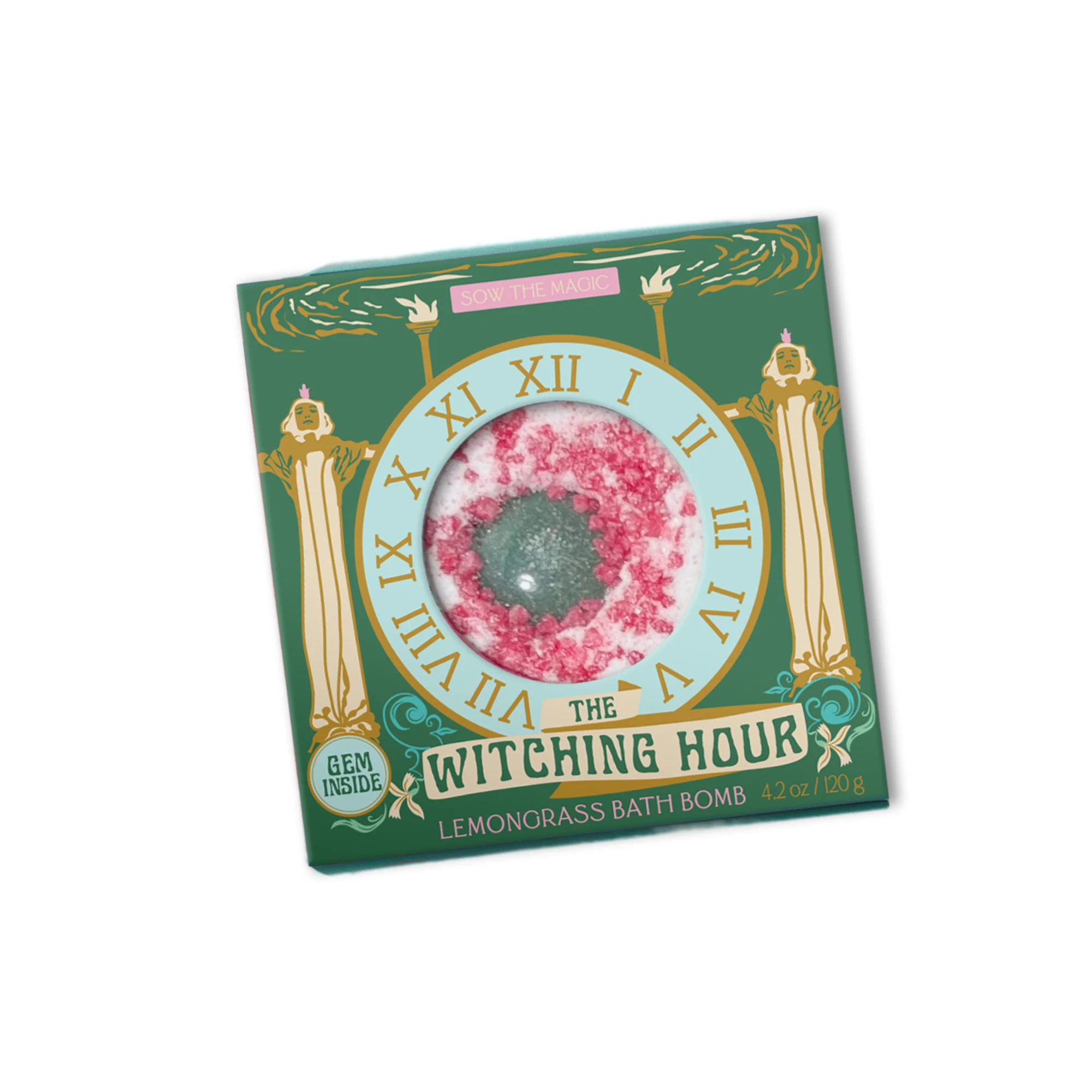 The Witching Hour Lemongrass Bath Bomb with Aventurine - Image 1