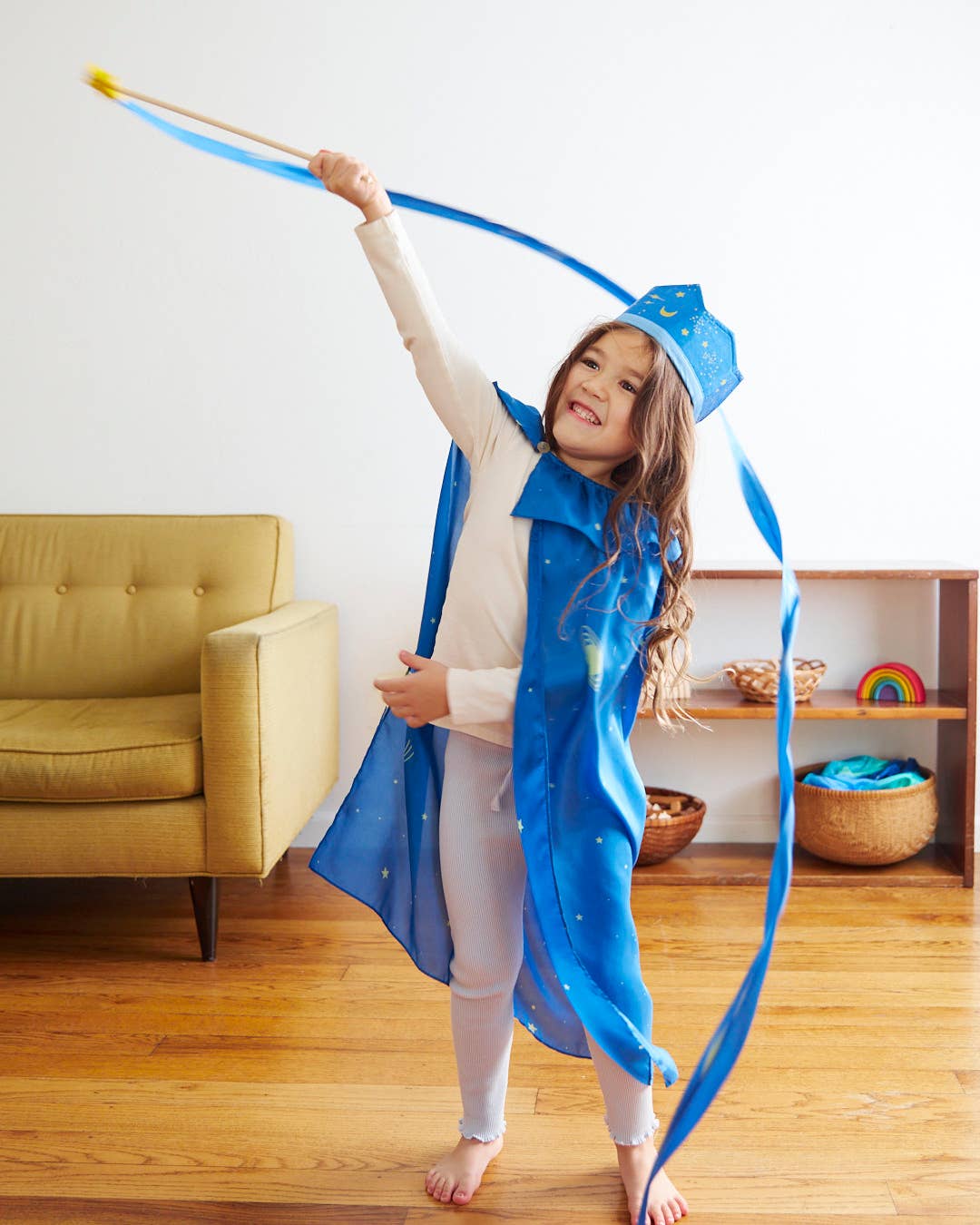 Star Silk & Wood Streamer - Wand for Pretend Play - Image 3