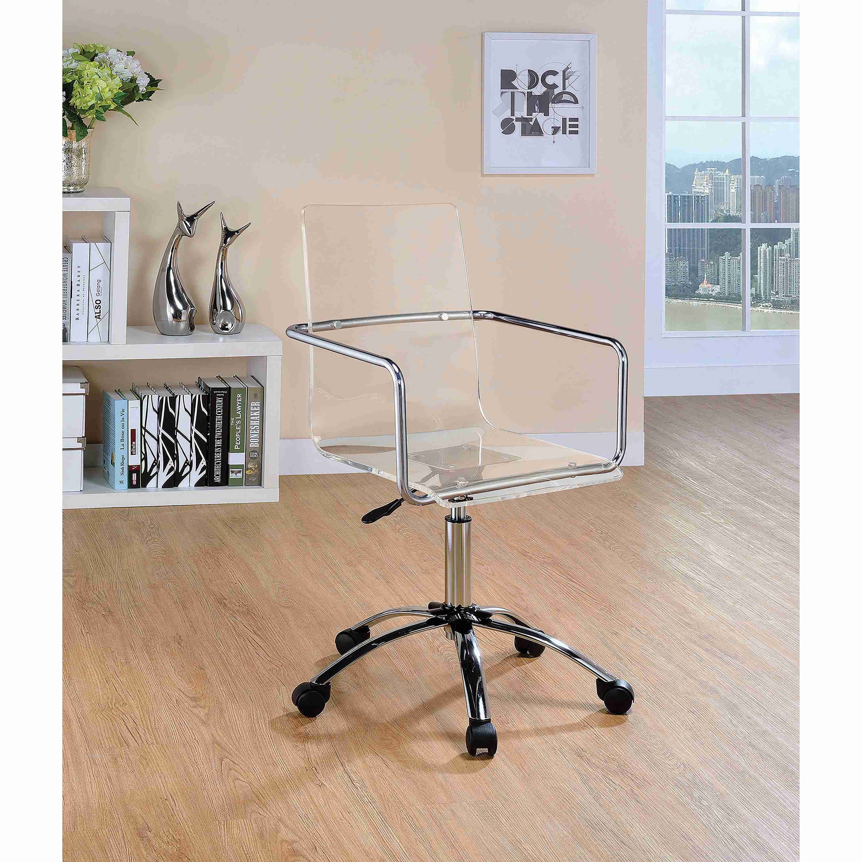 Coaster Furniture Amaturo 801436 Acrylic Adjustable Home Office Desk Chair – Clear