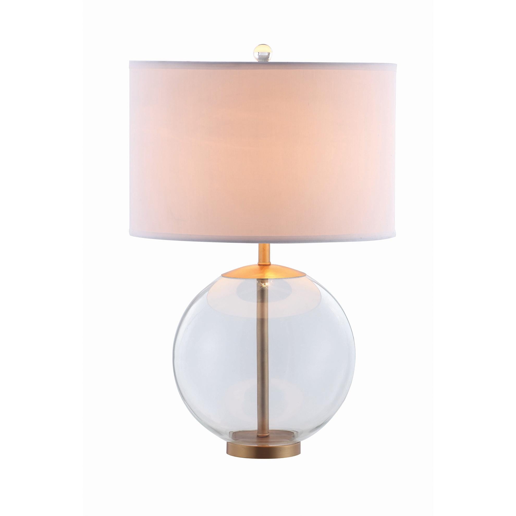 Coaster Furniture Kenny 961227 27-inch Drum Shade Clear Glass Table Lamp - Brass - Image 2