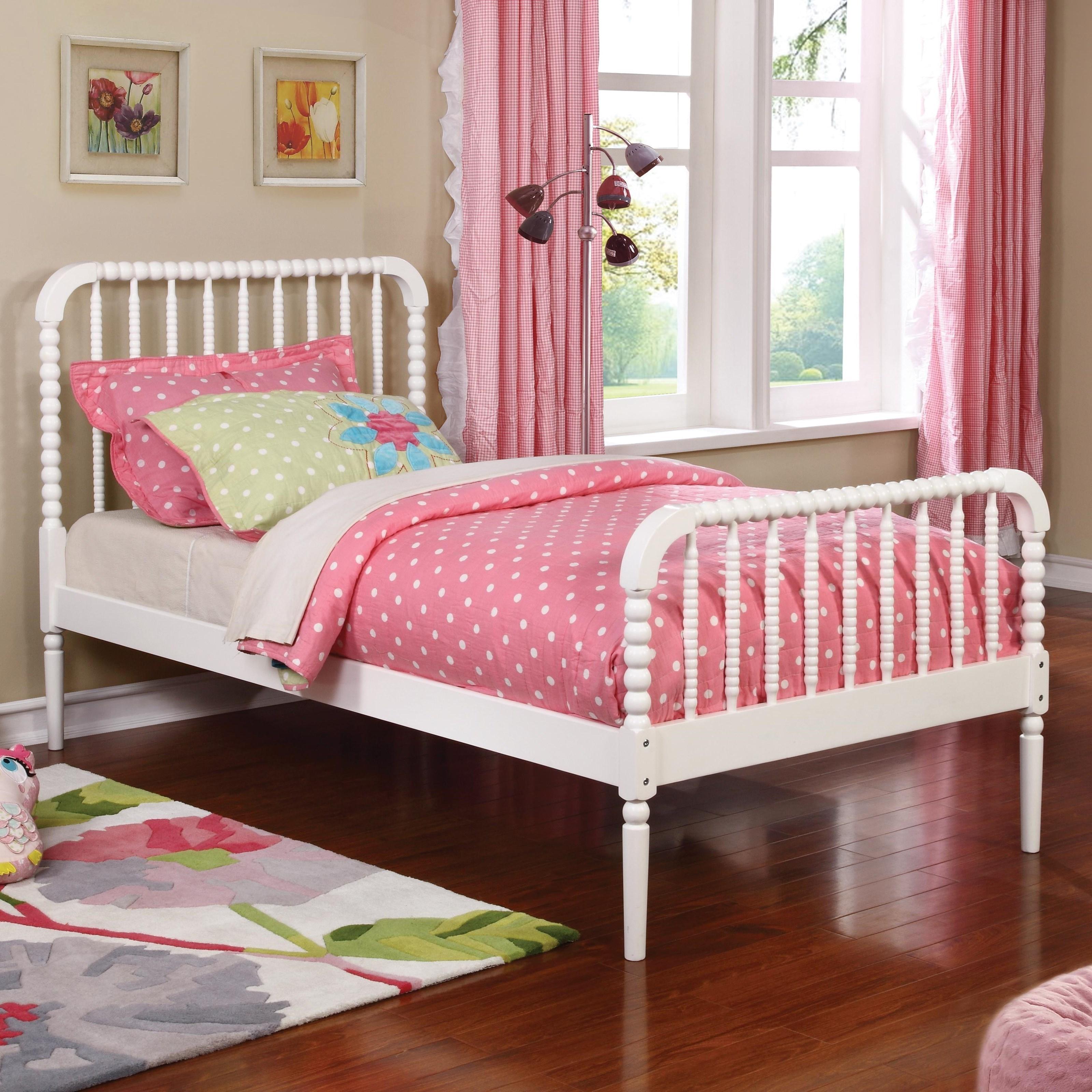 Coaster Furniture Jones 400415T Wood Twin Open Frame Bed - White - Image 1