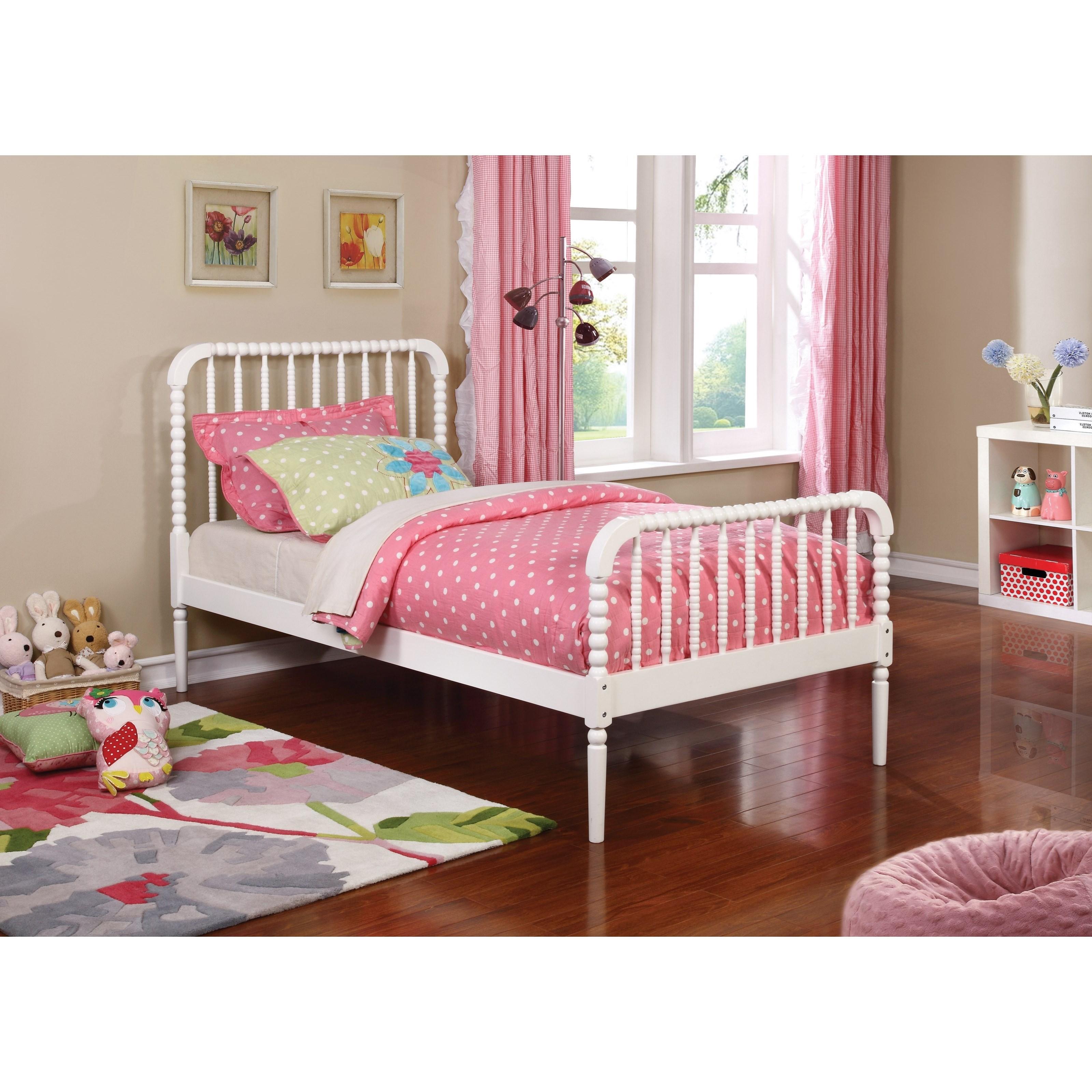 Coaster Furniture Jones 400415T Wood Twin Open Frame Bed - White - Image 2