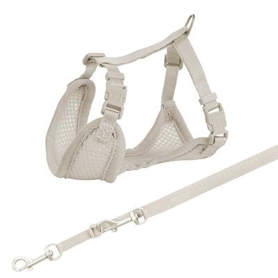 Trixie Junior Puppy Harness with Leash Light Gray – Harness + leash combination for puppies XS to S