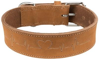 Trixie Rustic Greased Leather Collar Heartbeat Brown - 38-47 x 4 cm (Size M) - Image 3