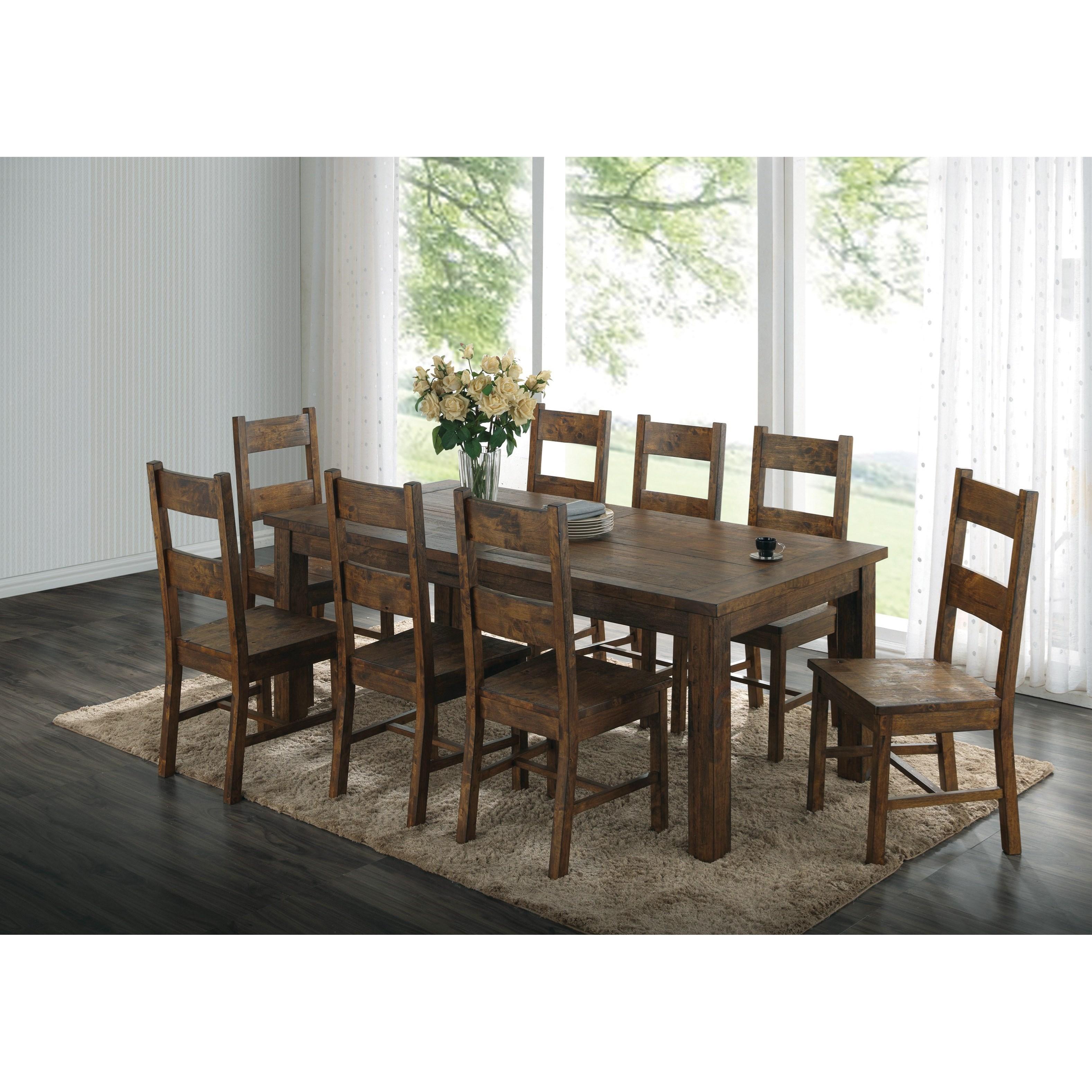 Coaster Furniture Coleman 107041 Rectangular 79-inch Dining Table - Rustic Golden Brown - Image 3