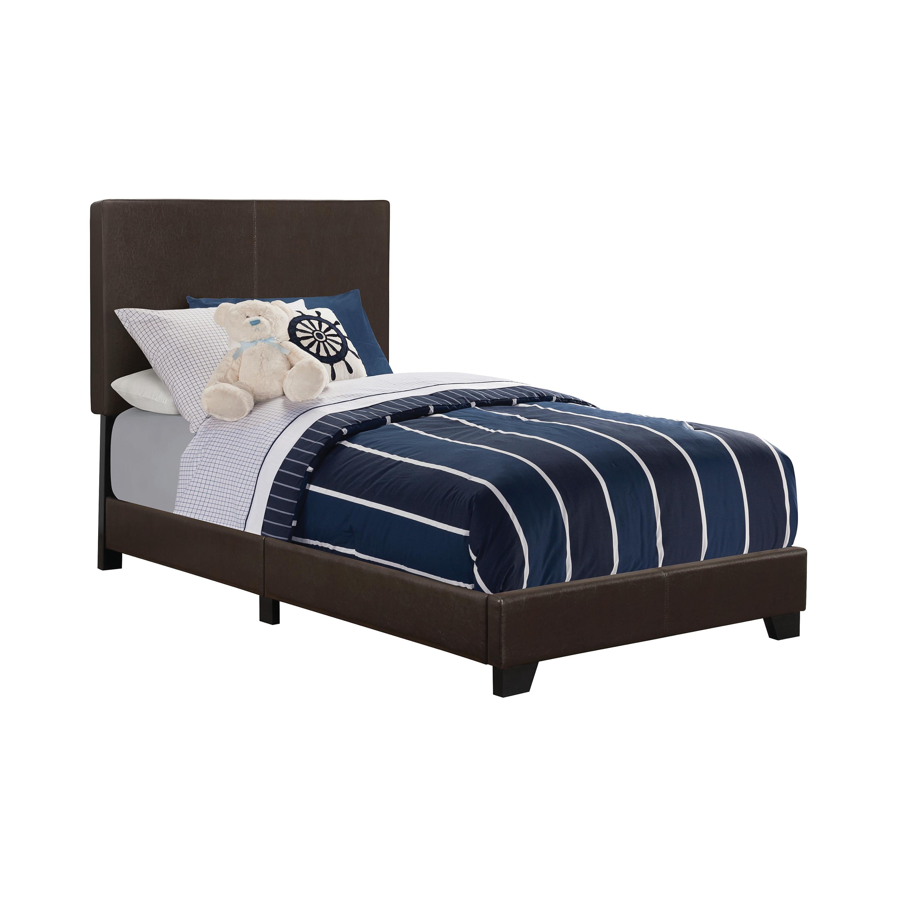 Coaster Furniture Dorian 300762T Faux Leather Upholstered Twin Panel Bed - Brown - Image 1
