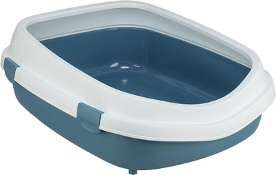 Trixie Primo Cat Litter Box with Rim Blue/White