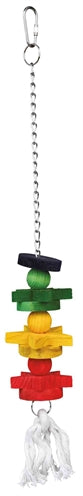Trixie Bird Toy on Chain with Rope / Wood, Multicolored - Image 1