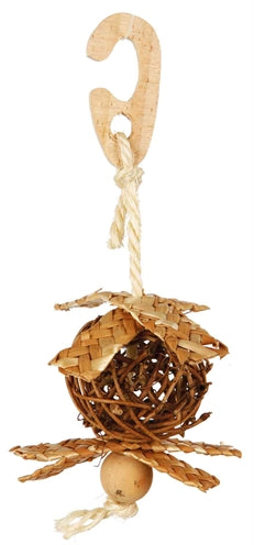 Trixie Willow Ball on Cord with Nesting Material - Image 1