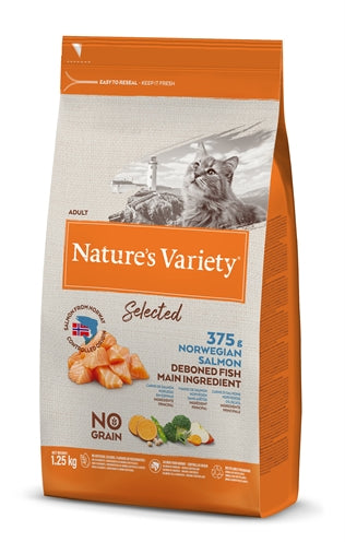 Nature’s Variety Selected Norwegian Salmon – Grain-free cat food with Norwegian salmon – 1.25 kg