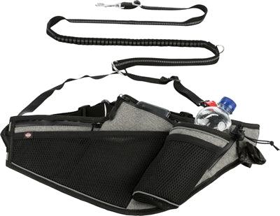 Trixie Jogging Belt with Leash Gray/Black – Comfortable Exercise with your Dog
