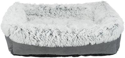 Trixie Harvey basket, grey/white – soft plush dog basket – for medium to large dogs - Image 2