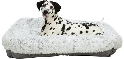 Trixie Harvey basket, grey/white – soft plush dog basket – for medium to large dogs