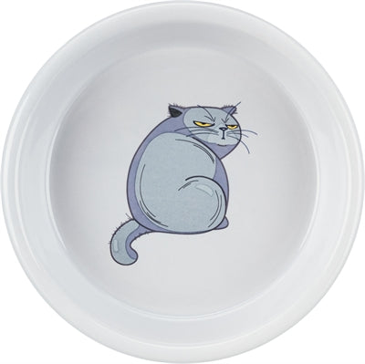 Trixie Food Bowl / Water Bowl Angry Cat Grey - Image 2