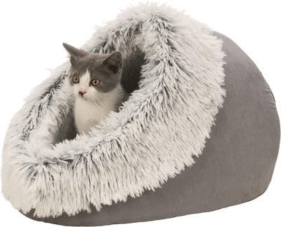 Trixie Igloo Harvey Cat Bed, Grey / White-Black - Image 3