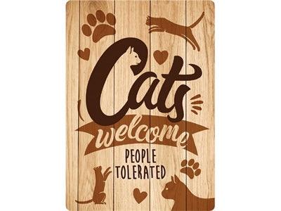 Plenty Gifts Watching Board Tin Cats Welcome People Tolerated