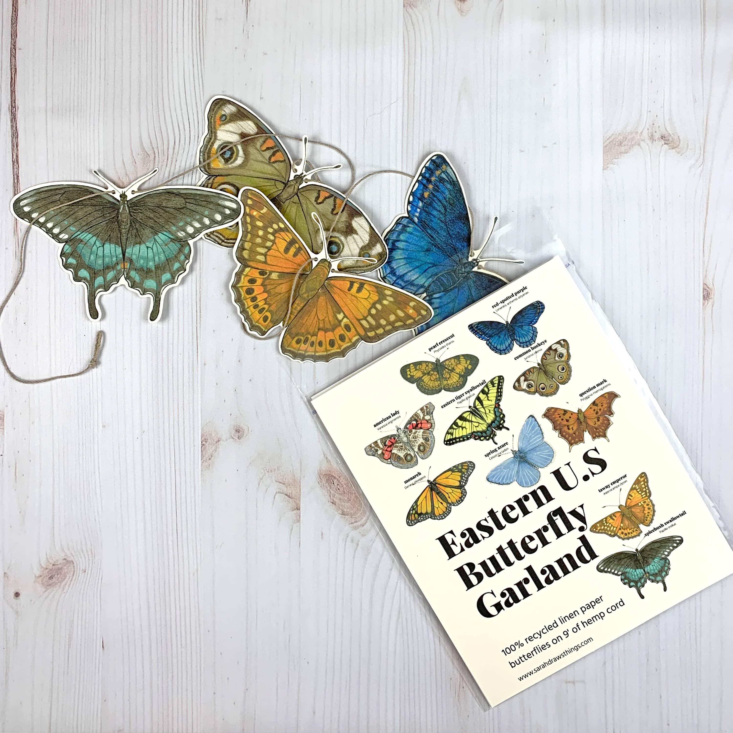 Eastern U.S. Native Butterfly Illustrated Garland - Image 1