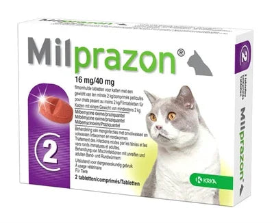 KRKA Milprazon Deworming Tablets Cat – 16 mg / 40 mg – Complete protection