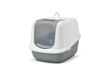 Savic Nestor Jumbo Cat Litter Box Cold Grey/White