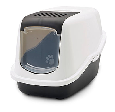 Savic Nestor White/Black Cat Litter Box