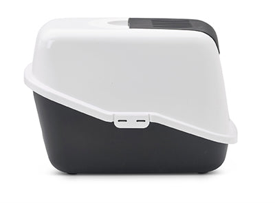 Savic Nestor White/Black Cat Litter Box - Image 3