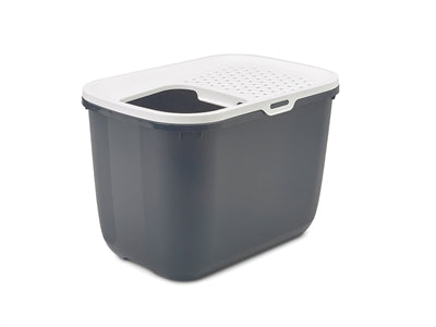 Savic Cat Litter Hop In Anthracite / White
