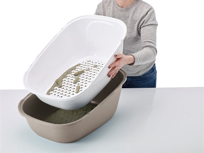 Savic Cat Litter Box Reina Sift Warm Grey - Image 2