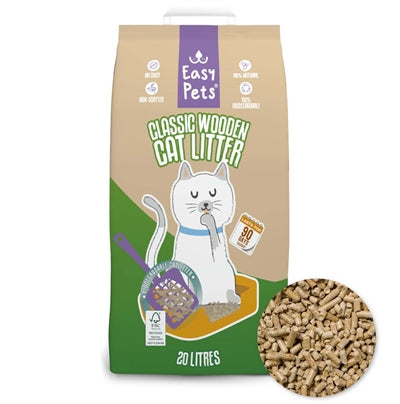 Easypets Biodegradable Classic Wood Pellets Cat Litter