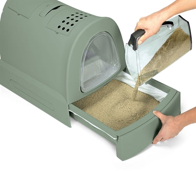 Imac Zuma 2nd Life Cat Litter Box with Sliding Drawer Green - Image 3