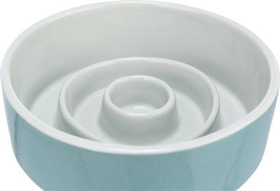 Trixie Slow Feeding Ceramic Food Bowl Grey / Blue