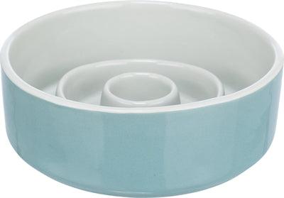 Trixie Slow Feeding Ceramic Food Bowl Grey / Blue - Image 2