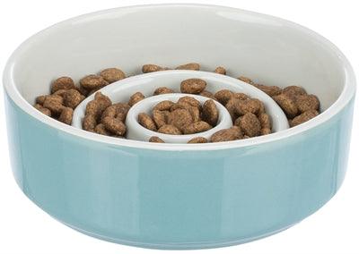 Trixie Slow Feeding Ceramic Food Bowl Grey / Blue - Image 3