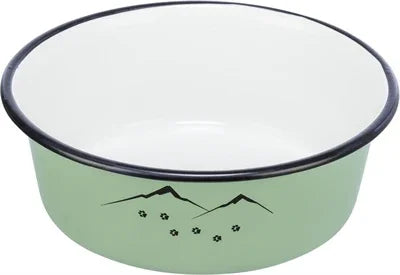Trixie Food and Water Bowl, Enamel/Stainless Steel, Green - Image 2