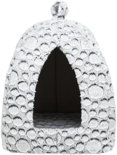 Trixie Igloo Mila Cat Bed, Plush White/Grey