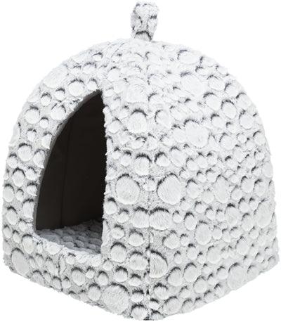 Trixie Igloo Mila Cat Bed, Plush White/Grey - Image 2