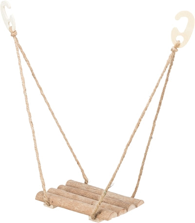 Trixie Swing Natural – safe wooden swing for small curved beaks - Image 1