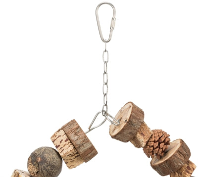 Trixie Ring Swing Wood/Pine Cones – natural and challenging bird fun - Image 2