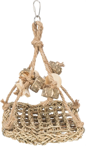 Trixie Seagrass Swing – natural play and demolition fun for birds and rodents - Image 1