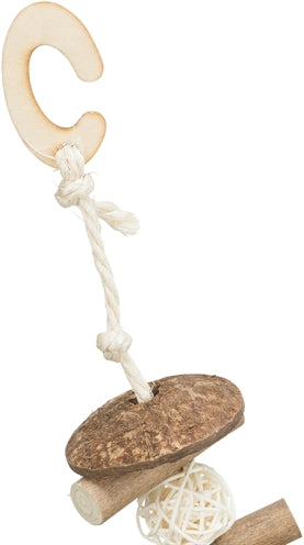 Trixie Nibble Swing Coconut / Wood / Rattan – natural demolition and play area for small and medium-sized birds - Image 2