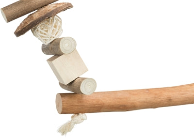 Trixie Nibble Swing Coconut / Wood / Rattan – natural demolition and play area for small and medium-sized birds - Image 3
